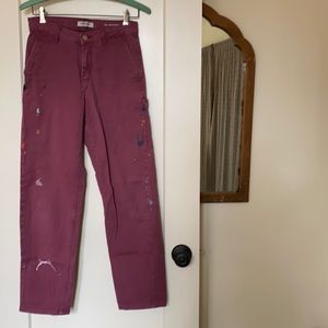 Carhartt WIP raspberry pierce pant, size 24 with paint marks